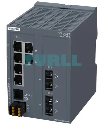 6GK5206-2BD00-2AB2 SIEMENS SCALANCE XB206-2 managed Ethernet switch with RJ45 and SC fiber optic ports