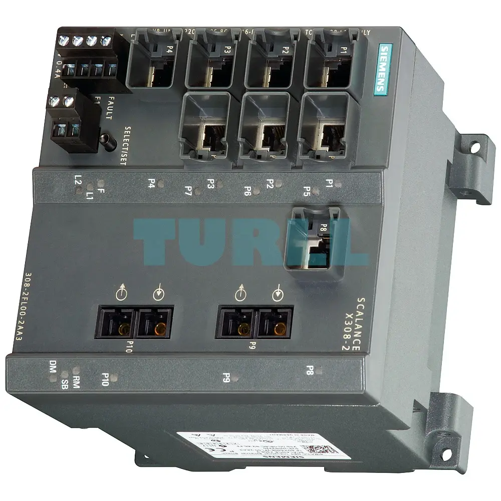6GK5308-2FL10-2AA3 SIEMENS SCALANCE X308-2 Managed Plus IE Switch with SC Fiber and RJ45 Ports Original Brand New - Image 2