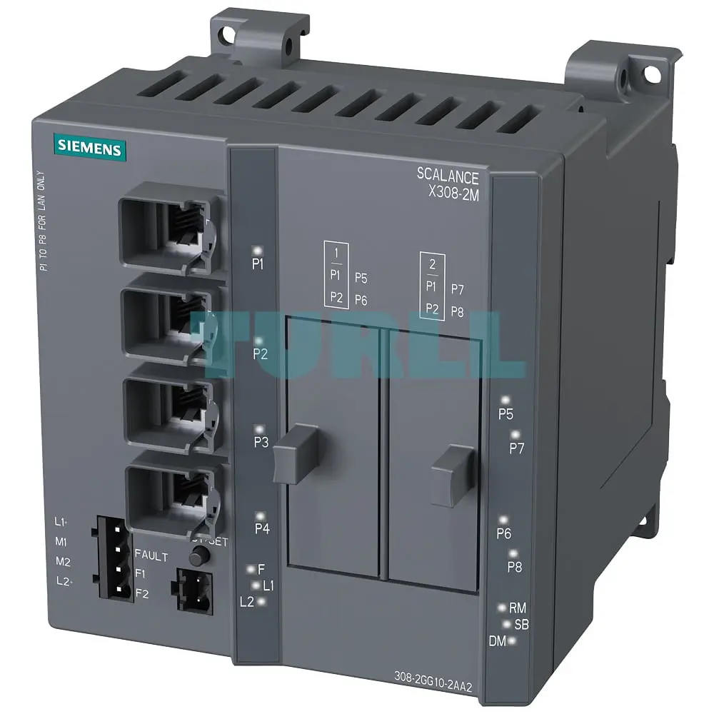 6GK5308-2GG10-2AA2 SIEMENS SCALANCE X308-2M managed industrial Ethernet switch with modular media interfaces