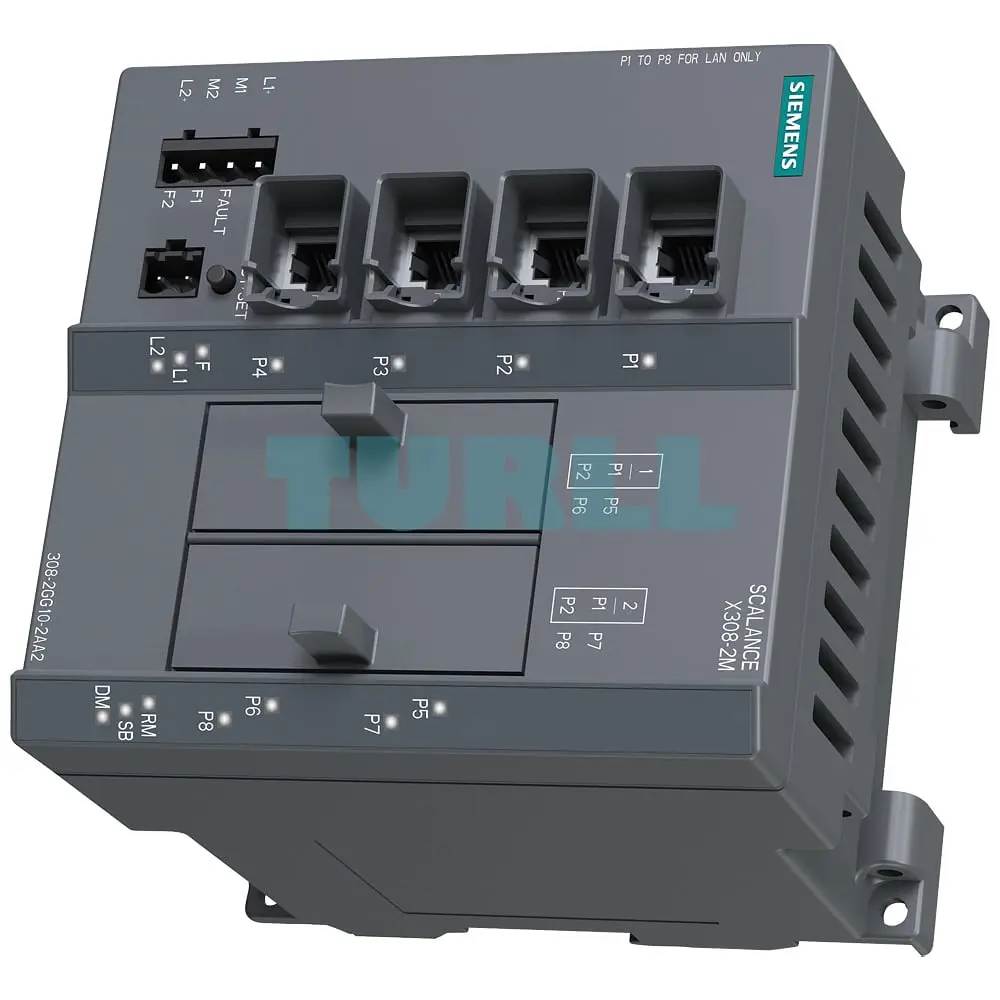6GK5308-2GG10-2CA2 SIEMENS SCALANCE X308-2M TS Railway-Approved Managed IE Switch Original Brand New - Image 2