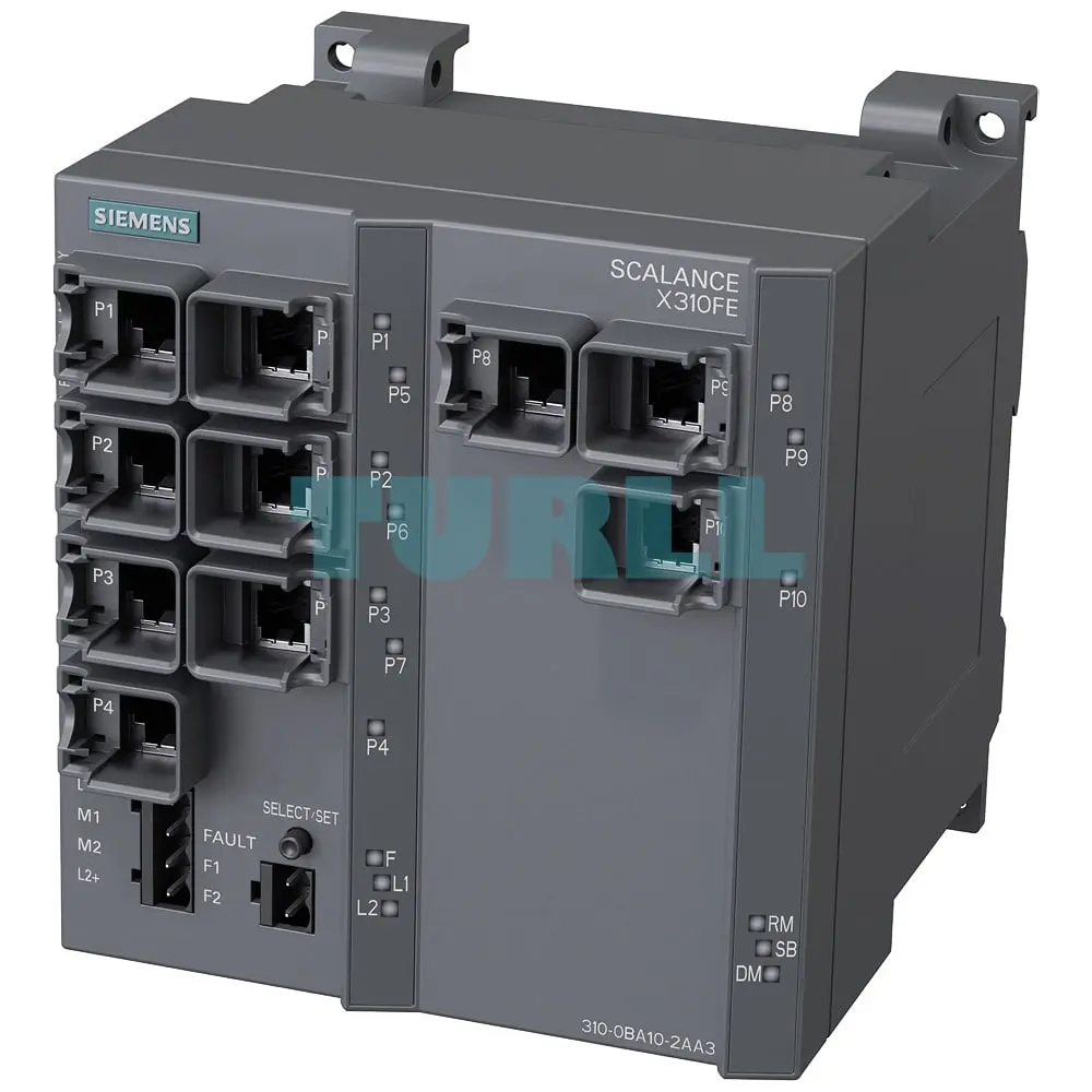 6GK5310-0FA10-2AA3 SIEMENS SCALANCE X310 managed Ethernet switch with 3x Gigabit and 7x Fast Ethernet RJ45 ports