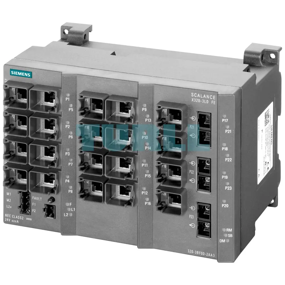 6GK5320-3BF00-2AA3 SIEMENS SCALANCE X320-3LDFE managed Ethernet switch with 20 RJ45 ports and 3 SC fiber ports