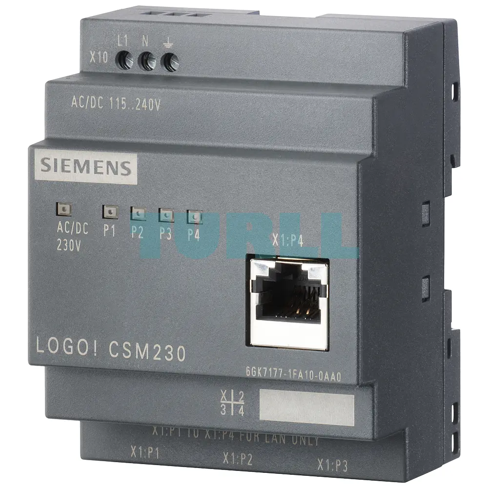 Siemens 6GK7177-1FA10-0AA0 LOGO! CSM 230 Compact Switch Module, 4-Port Industrial Ethernet, 10/100 Mbps Original Brand New 1 Siemens 6GK7177-1FA10-0AA0 LOGO! CSM 230 Compact Switch Module, 4-Port Industrial Ethernet, 10/100 Mbps