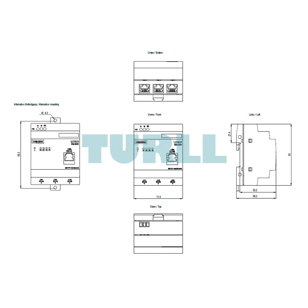 Siemens 6GK7177-1MA20-0AA0 LOGO! CSM12/24 Compact Switch Module