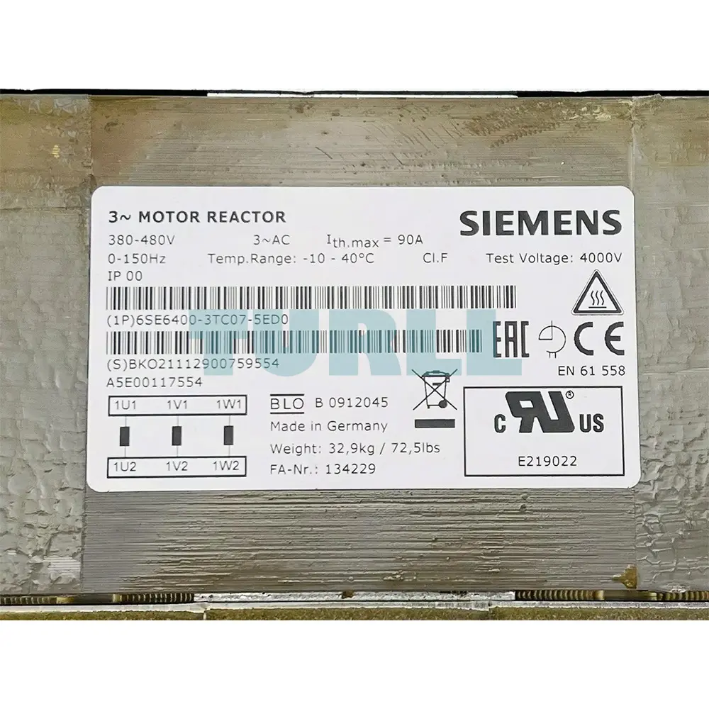 6SE6400-3TC07-5ED0 SIEMENS Exclusive Output Reactor Original Brand New 6 6SE6400-3TC07-5ED0 SIEMENS output reactor original brand new