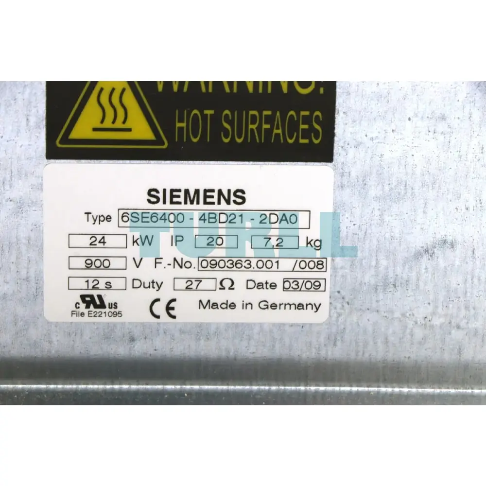 6SE6400-4BD21-2DA0 SIEMENS Exclusive Braking Resistor Original Brand New 6 6SE6400-4BD21-2DA0 SIEMENS braking resistor original brand new