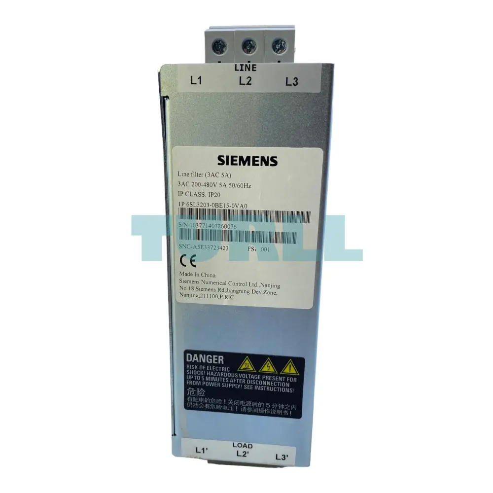 Siemens 6SL3203-0BE15-0VA0 SINAMICS V EMC Filter 200–480V 3-Phase Original Brand New 1 Siemens 6SL3203-0BE15-0VA0 SINAMICS V EMC Filter 200–480V 3-Phas
