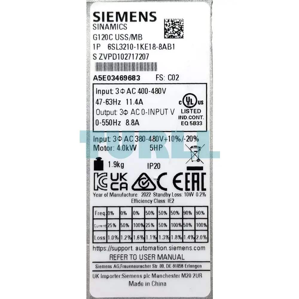 6SL3210-1KE18-8AB1 Siemens SINAMICS G120C Original Brand New 2 6SL3210-1KE18-8AB1 Siemens SINAMICS G120C Original Brand New - Image 2