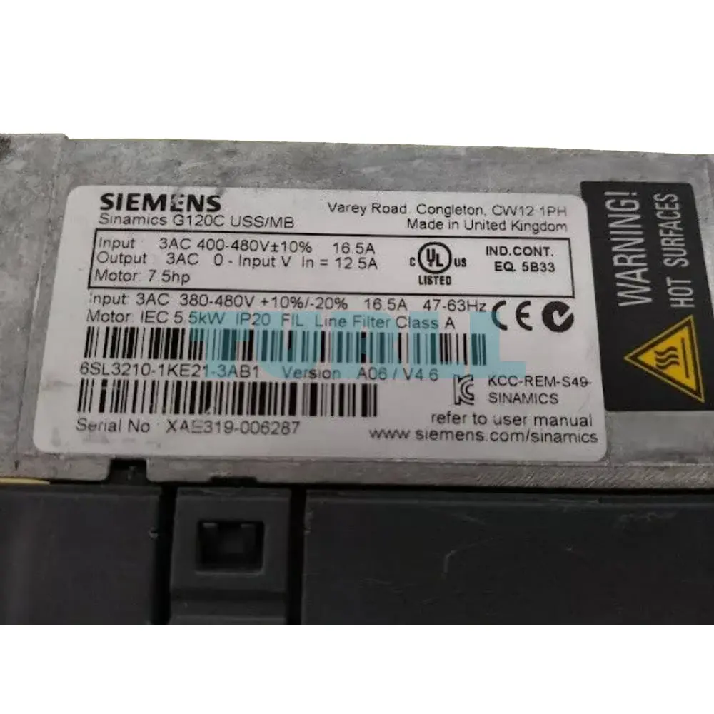 6SL3210-1KE21-3AB1 Siemens SINAMICS G120C Original Brand New 5 6SL3210-1KE21-3AB1 SINAMICS G120C