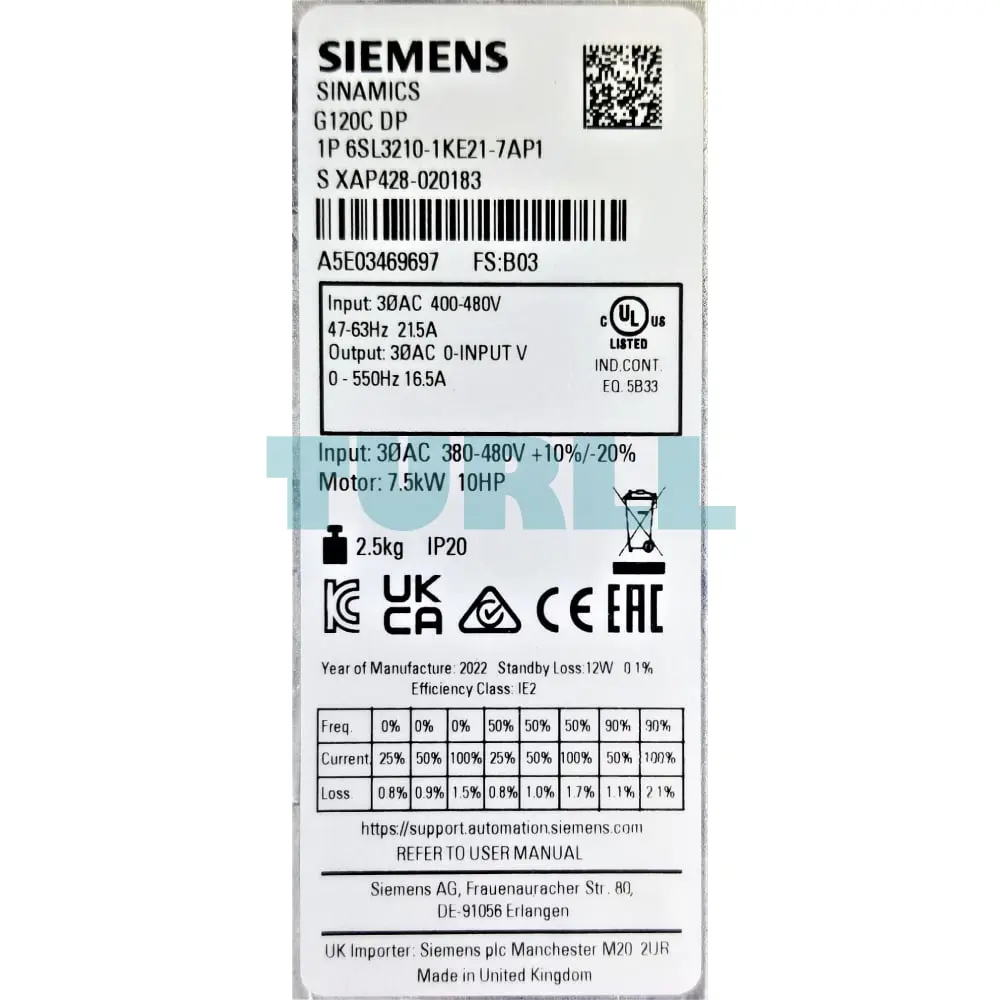 6SL3210-1KE21-7AP1 Siemens SINAMICS G120C Original Brand New 2 6SL3210-1KE21-7AP1 SINAMICS G120C