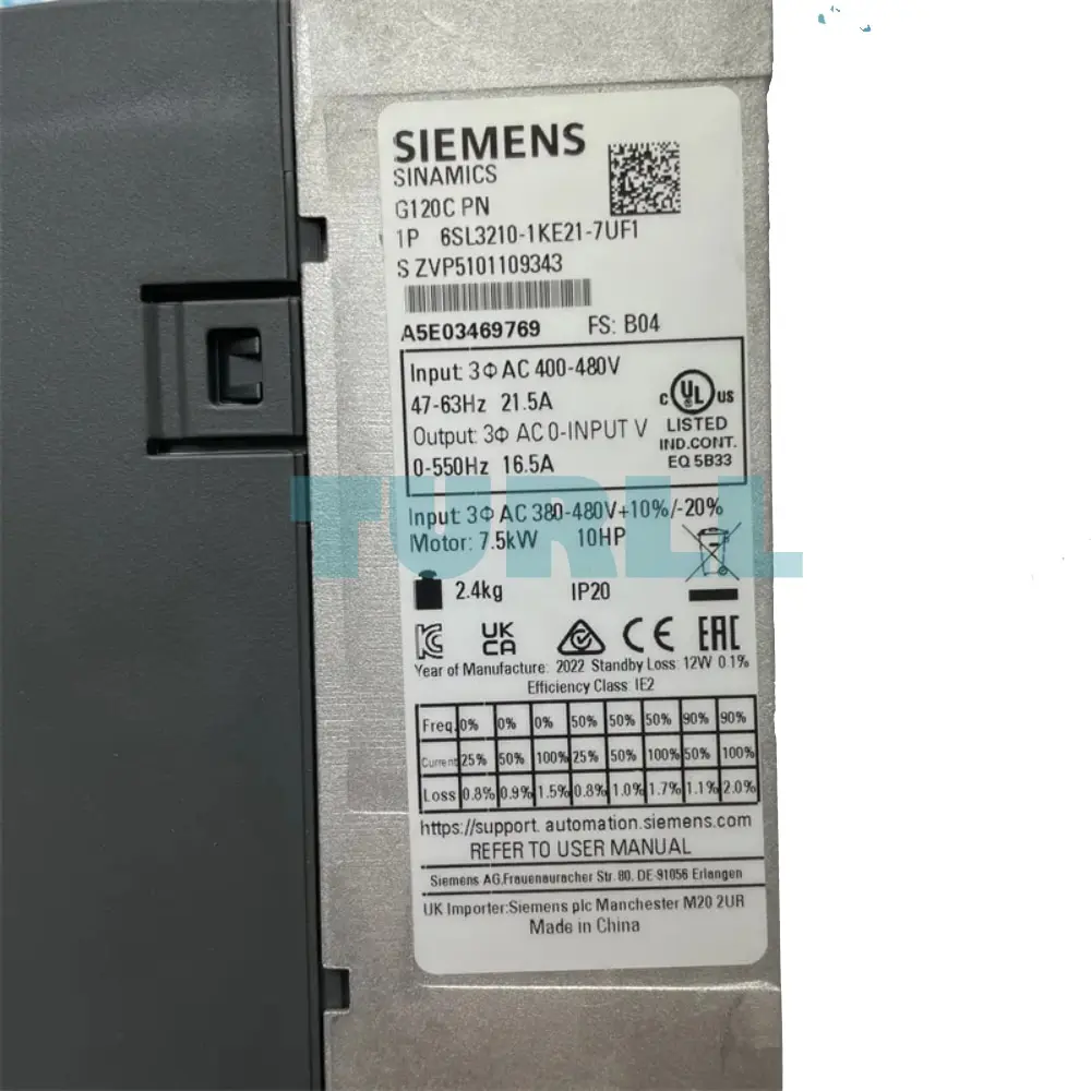 6SL3210-1KE21-7UF1 Siemens SINAMICS G120C Original Brand New 6 6SL3210-1KE21-7UF1 SINAMICS G120C