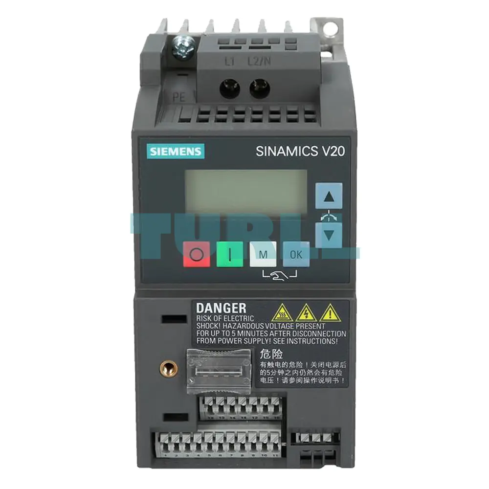 Siemens 6SL3210-5BB12-5UV1 SINAMICS V20 Inverter 0.25 kW, 230V 1AC Original Brand New 1 Siemens 6SL3210-5BB12-5UV1 SINAMICS V20 Inverter 0.25 kW, 230V 1AC