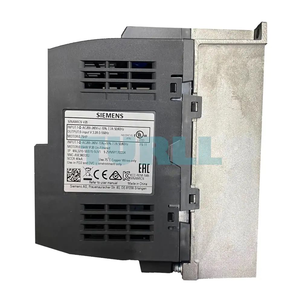 Siemens 6SL3210-5BB15-5UV1 SINAMICS V20 Variable Frequency Drive, 0.55 kW, 1AC 230V Original Brand New 2 Siemens 6SL3210-5BB15-5UV1 SINAMICS V20 Variable Frequency Drive, 0.55 kW, 1AC 230V Original Brand New - Image 2