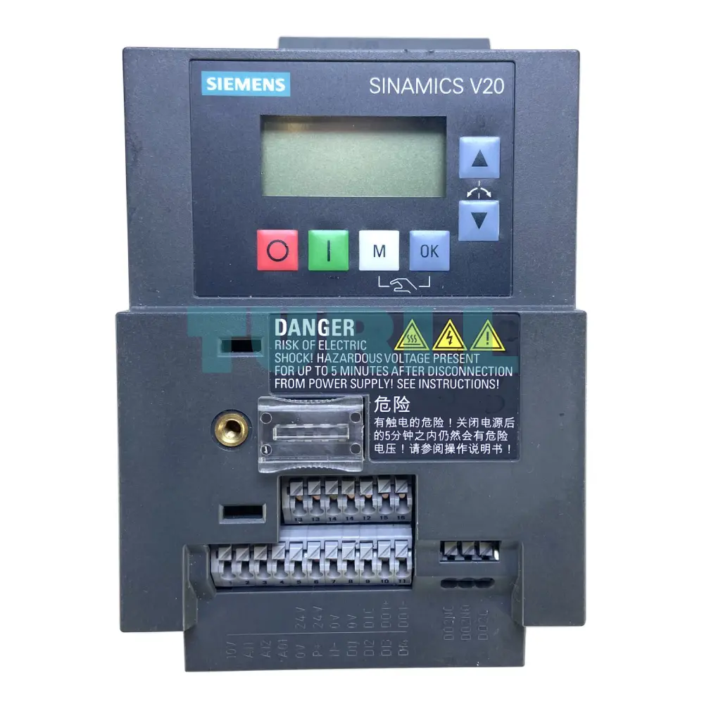 Siemens 6SL3210-5BB21-1UV1 SINAMICS V20 Variable Frequency Drive (VFD) 1.1 kW, 230V 1AC Original Brand New 1 Siemens 6SL3210-5BB21-1UV1 SINAMICS V20 Variable Frequency Drive (VFD) 1.1 kW, 230V 1AC