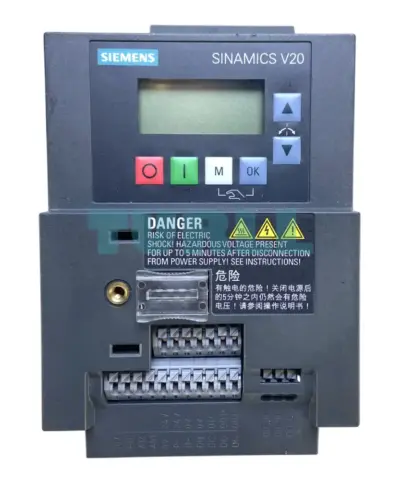 Siemens 6SL3210-5BB21-1UV1 SINAMICS V20 Variable Frequency Drive (VFD) 1.1 kW, 230V 1AC