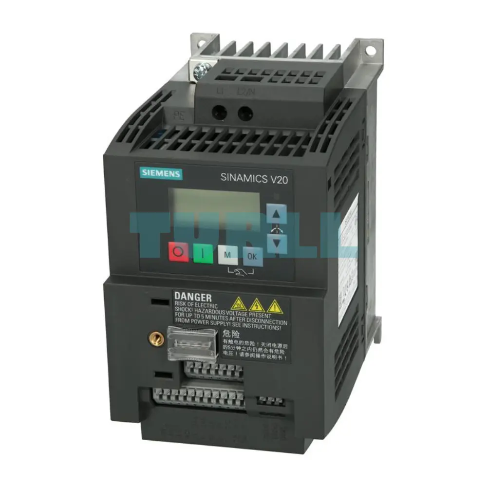 Siemens 6SL3210-5BB21-5BV1 SINAMICS V20, Variable Frequency Drive 1.5 kW, 200–240V Original Brand New 1 Siemens 6SL3210-5BB21-5BV1 SINAMICS V20, Variable Frequency Drive 1.5 kW, 200–240V