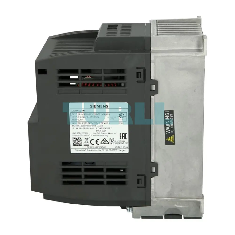 Siemens 6SL3210-5BB21-5BV1 SINAMICS V20, Variable Frequency Drive 1.5 kW, 200–240V Original Brand New 3 Siemens 6SL3210-5BB21-5BV1 SINAMICS V20, Variable Frequency Drive 1.5 kW, 200–240V