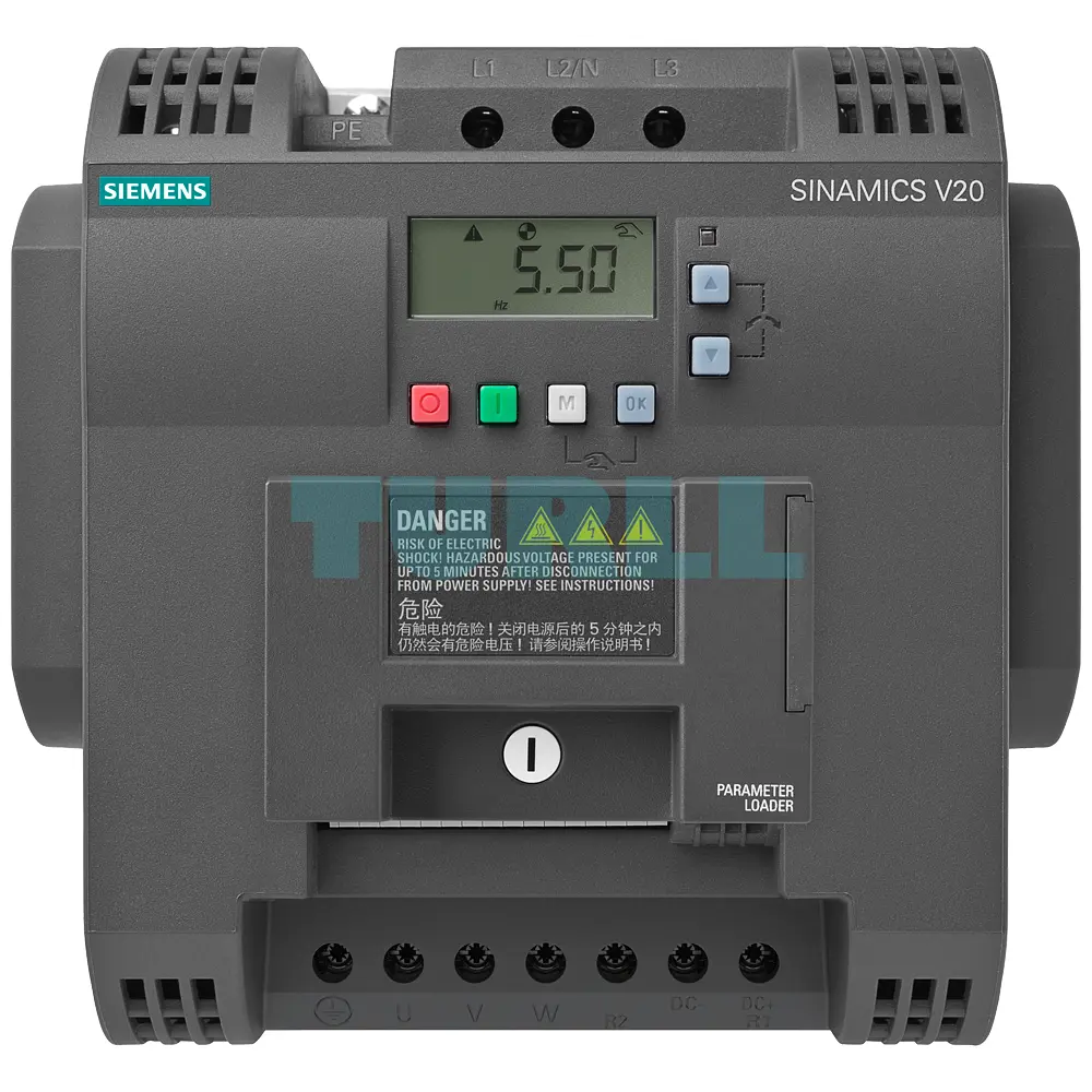 Siemens 6SL3210-5BB22-2UV0 SINAMICS V20 Variable Frequency Drive (VFD), 2.2 kW, 1-Phase 200-240V AC Original Brand New 1 Siemens 6SL3210-5BB22-2UV0 SINAMICS V20 Variable Frequency Drive (VFD), 2.2 kW, 1-Phase 200-240V AC