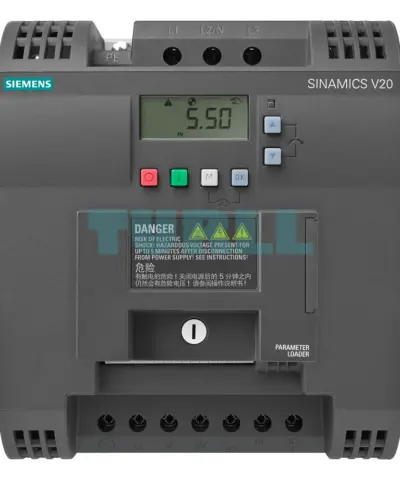 Siemens 6SL3210-5BB22-2UV0 SINAMICS V20 Variable Frequency Drive (VFD), 2.2 kW, 1-Phase 200-240V AC