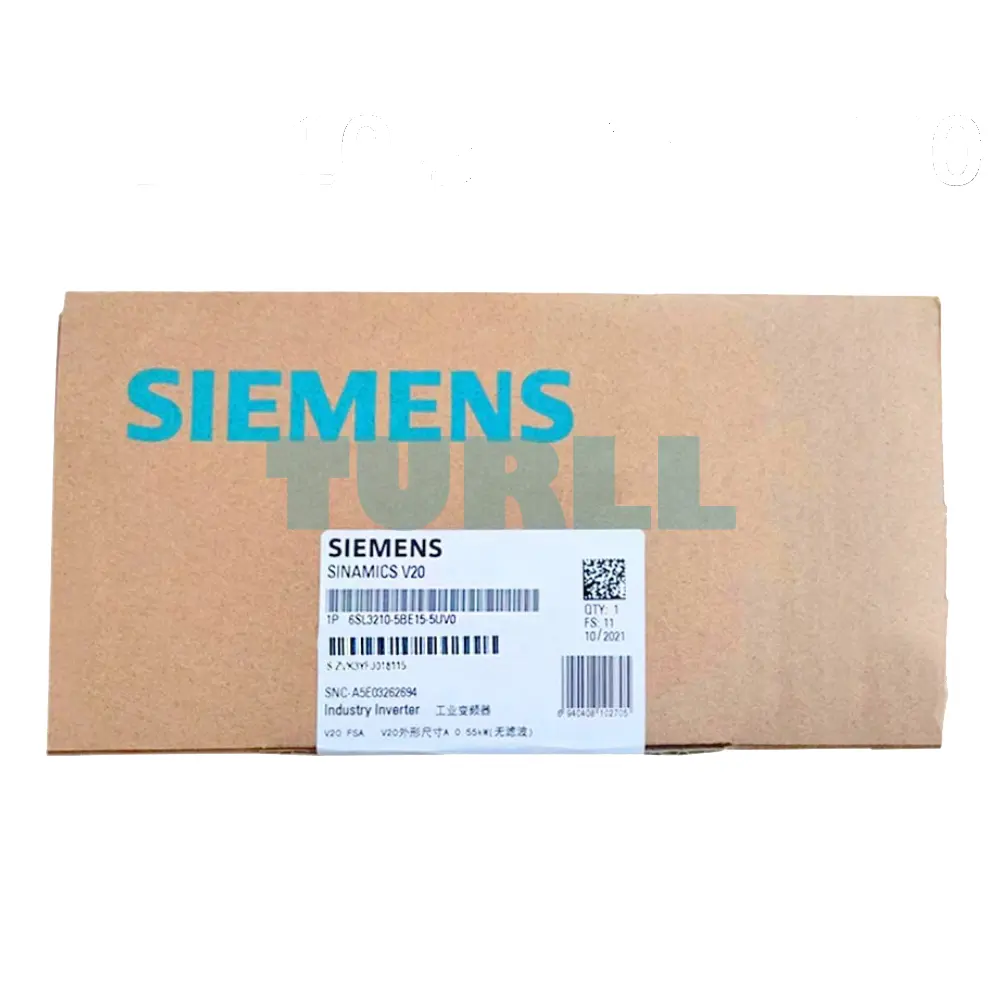 Siemens 6SL3210-5BE15-5UV0 SINAMICS V20 Variable Frequency Drive, 0.55 kW, 3AC 380-480V Original Brand New 6 Siemens 6SL3210-5BE15-5UV0 SINAMICS V20 Variable Frequency Drive, 0.55 kW, 3AC 380-480V