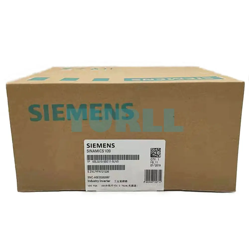 Siemens 6SL3210-5BE17-5UV0 SINAMICS V20 Frequency Inverter, 0.75 kW, 3AC 380-480V Original Brand New 4 Siemens 6SL3210-5BE17-5UV0 SINAMICS V20 Frequency Inverter, 0.75 kW, 3AC 380-480V