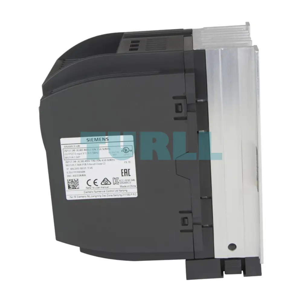 Siemens 6SL3210-5BE21-1CV0 SINAMICS V20, 1.1 kW, 380-480V, 3AC Variable Frequency Drive Original Brand New 3 Siemens 6SL3210-5BE21-1CV0 SINAMICS V20, 1.1 kW, 380-480V, 3AC Variable Frequency Drive