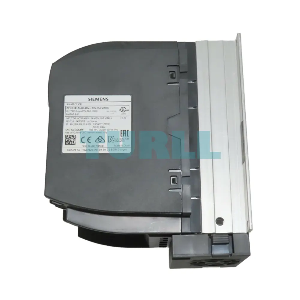 Siemens 6SL3210-5BE21-5UV0 SINAMICS V20 Variable Frequency Drive 1.5 kW, 380-480V, 3-Phase Original Brand New 3 Siemens 6SL3210-5BE21-5UV0 SINAMICS V20 Variable Frequency Drive 1.5 kW, 380-480V, 3-Phase