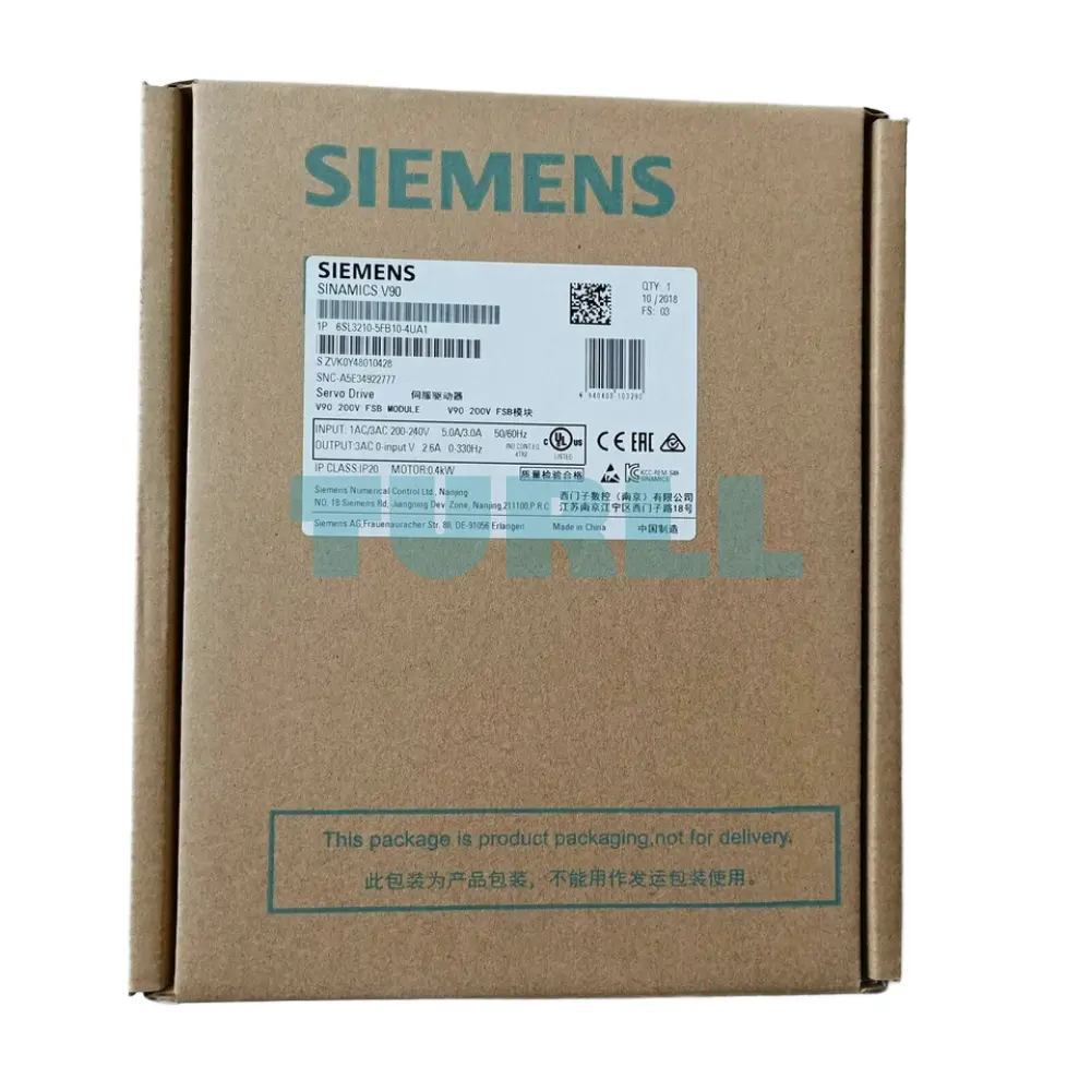 Siemens 6SL3210-5FB10-1UA1 SINAMICS V90 Servo Drive 0.1 kW, 200-240V Original Brand New 2 Siemens 6SL3210-5FB10-1UA1 SINAMICS V90 Servo Drive 0.1 kW, 200-240V