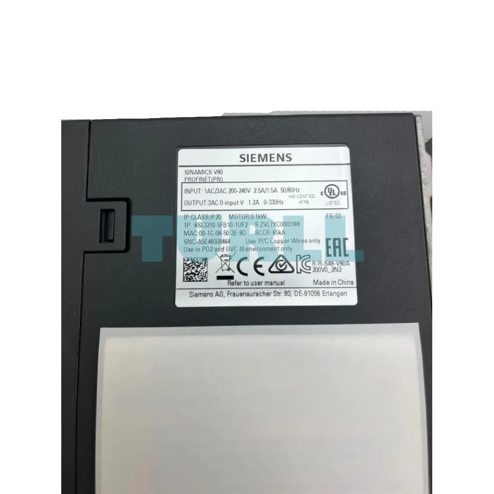 6SL3210-5FB10-1UF2 Siemens SINAMICS V90 Servo Drive Original Brand New 4 6SL3210-5FB10-1UF2 Siemens SINAMICS V90 Servo Drive