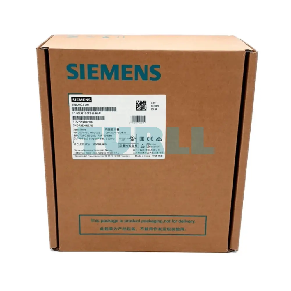 Siemens 6SL3210-5FB11-0UA1 SINAMICS V90 Servo Drive 1.0 kW, 200-240V 3-Phase Original Brand New 3 Siemens 6SL3210-5FB11-0UA1 SINAMICS V90 Servo Drive 1.0 kW, 200-240V 3-Phase