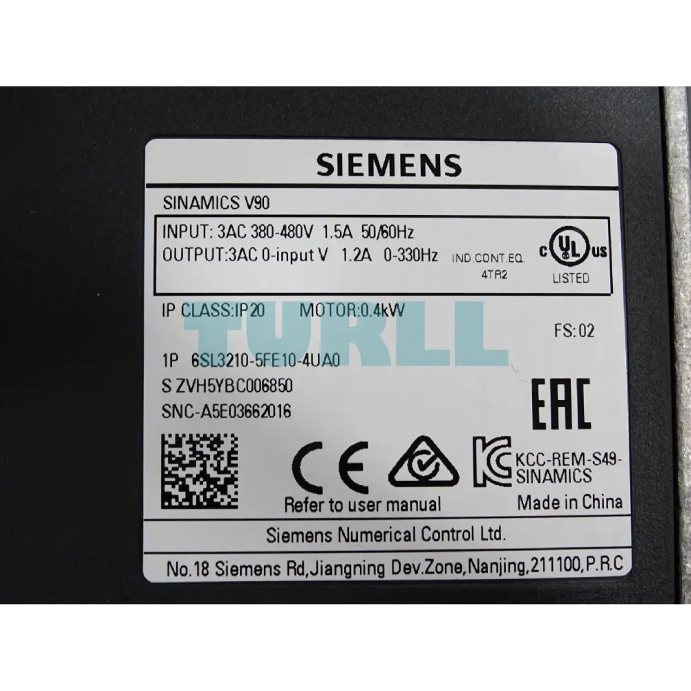 Siemens 6SL3210-5FE10-4UA0 SINAMICS V90 Servo Drive, 0.4kW, 380-480V Original Brand New 2 Siemens 6SL3210-5FE10-4UA0 SINAMICS V90 Servo Drive, 0.4kW, 380-480V
