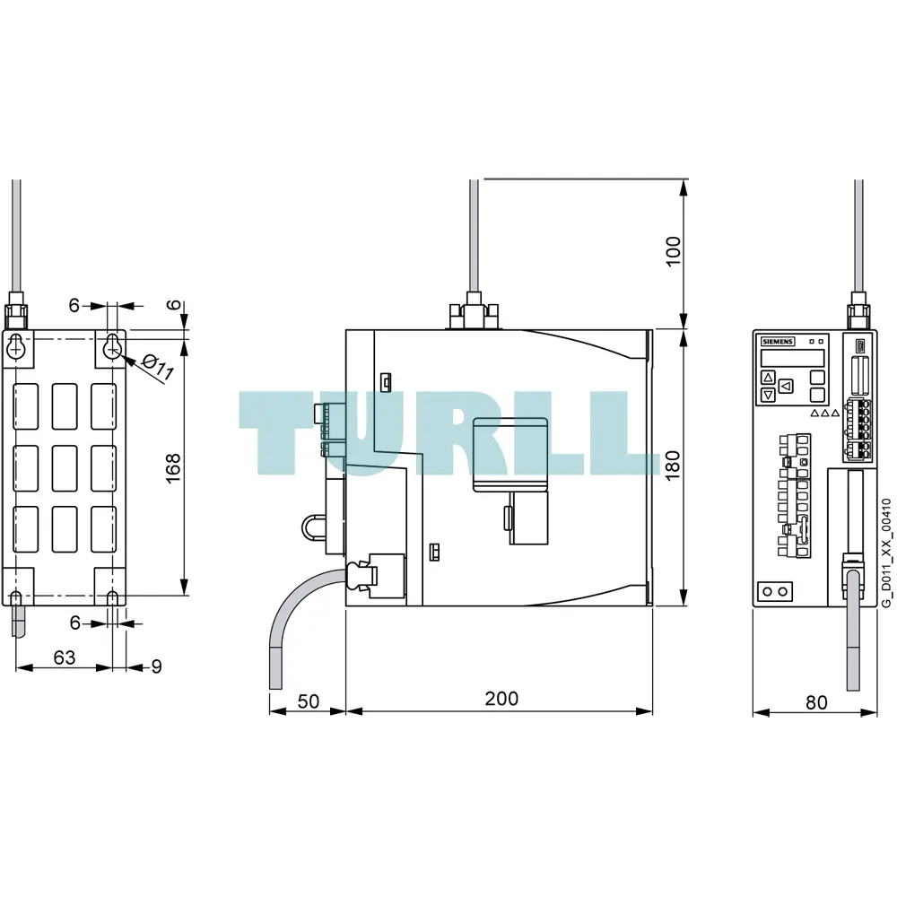 Siemens 6SL3210-5FE11-0UA0 SINAMICS V90 Servo Drive, 380-480V, 1.0kW Original Brand New 3 Siemens 6SL3210-5FE11-0UA0 SINAMICS V90 Servo Drive, 380-480V, 1.0kW