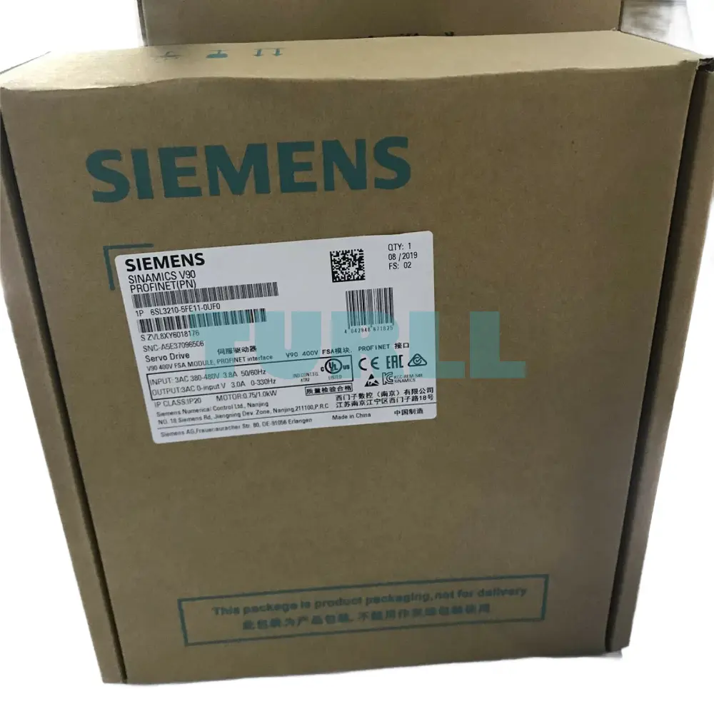 Siemens 6SL3210-5FE11-0UF0 SINAMICS V90 Servo Drive 0.75kW/1.0kW PROFINET Original Brand New 5 Siemens 6SL3210-5FE11-0UF0 SINAMICS V90 Servo Drive 0.75kW/1.0kW PROFINET