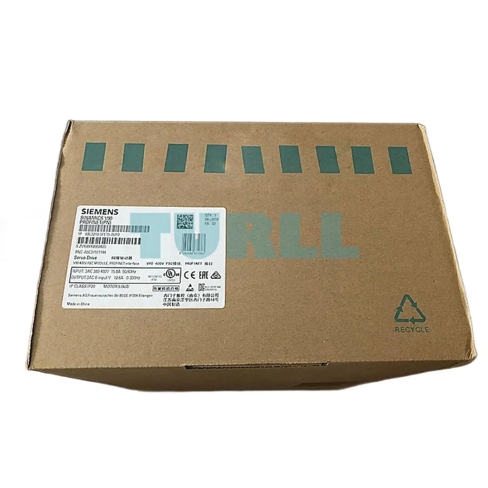 Siemens 6SL3210-5FE15-0UF0 SINAMICS V90 Servo Drive 5.0kW PROFINET Original Brand New 2 Siemens 6SL3210-5FE15-0UF0 SINAMICS V90 Servo Drive 5.0kW PROFINET