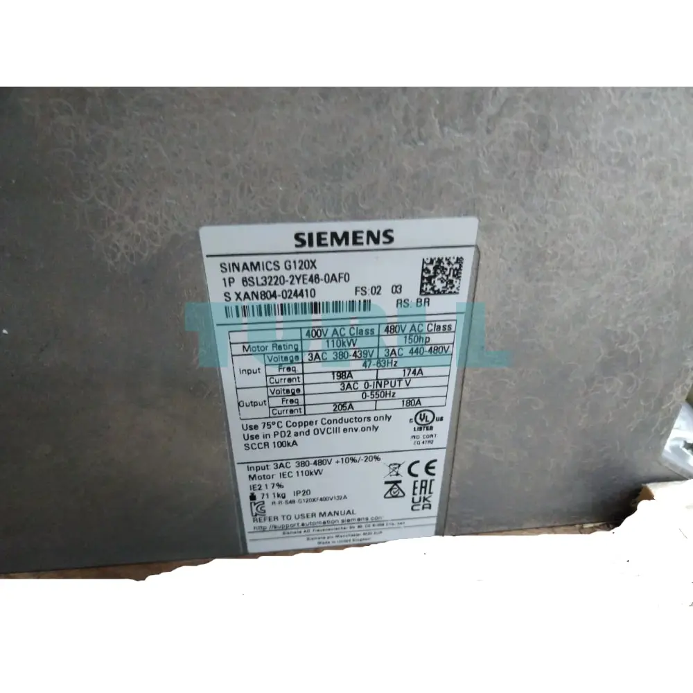 6SL3220-2YE46-0AF0 Siemens SINAMICS G120X Original Brand New 4 6SL3220-2YE46-0AF0 Siemens SINAMICS G120X