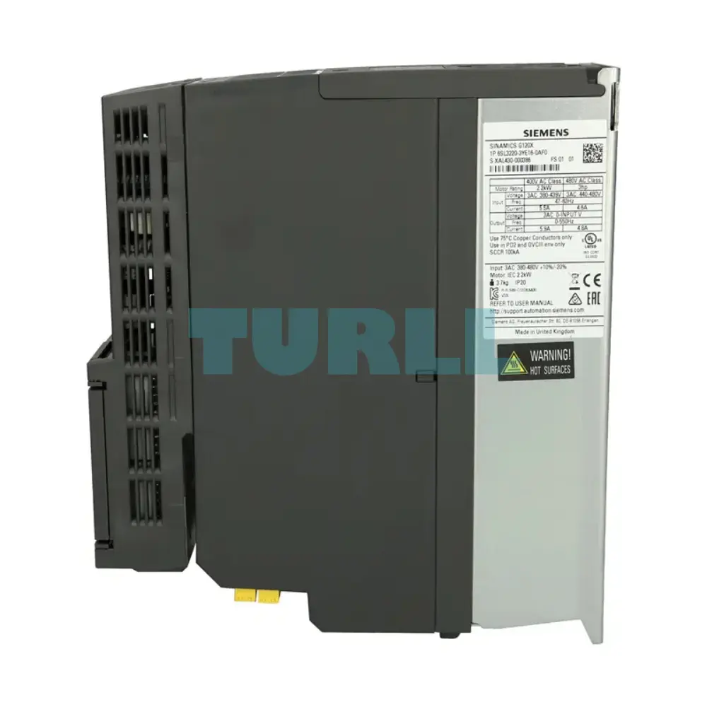 Siemens 6SL3220-3YE18-0AF0 SINAMICS G120X, 3 kW Drive, PROFINET, Ethernet IP Original Brand New 4 Siemens 6SL3220-3YE18-0AF0 SINAMICS G120X, 3 kW Drive, PROFINET, Ethernet IP