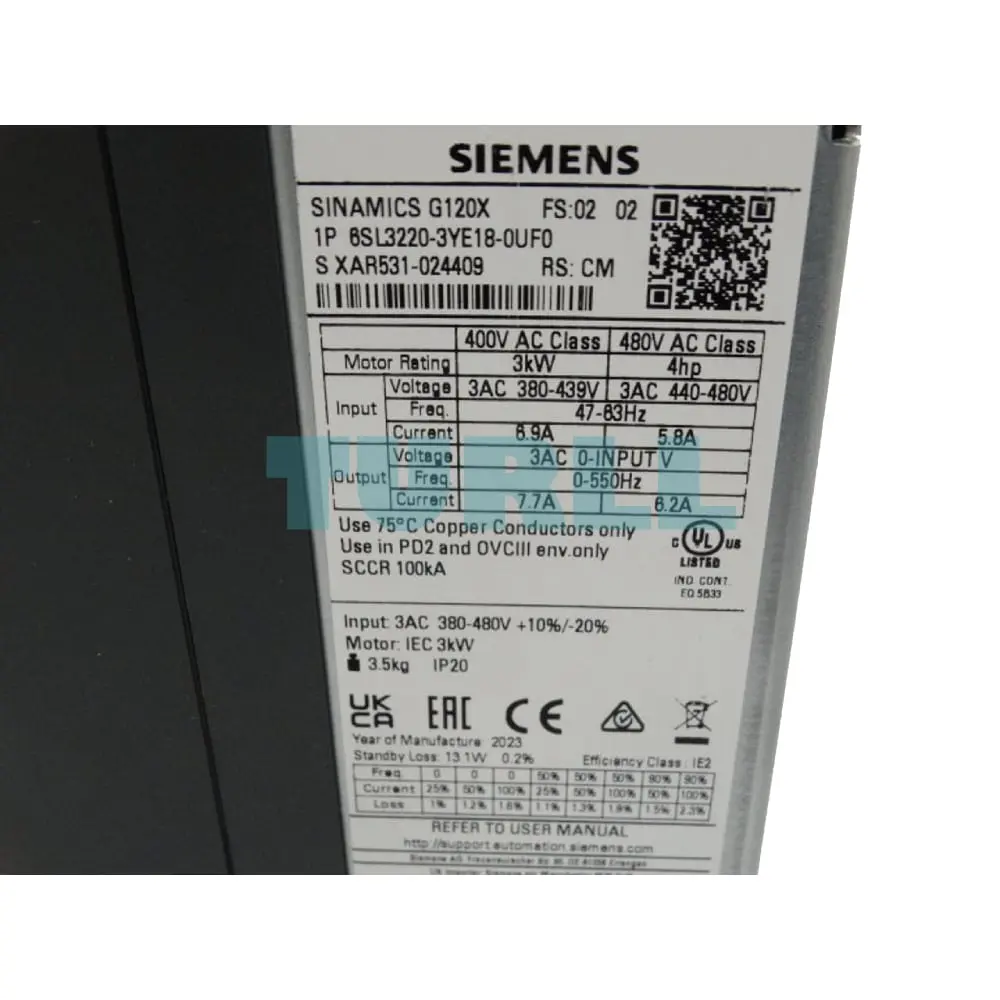 6SL3220-3YE18-0UF0 Siemens SINAMICS G120X Original Brand New 2 6SL3220-3YE18-0UF0 Siemens SINAMICS G120X