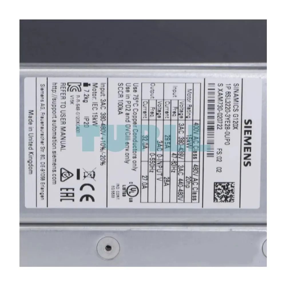 6SL3220-3YE28-0UP0 Siemens SINAMICS G120X Original Brand New 2 6SL3220-3YE28-0UP0 Siemens SINAMICS G120X
