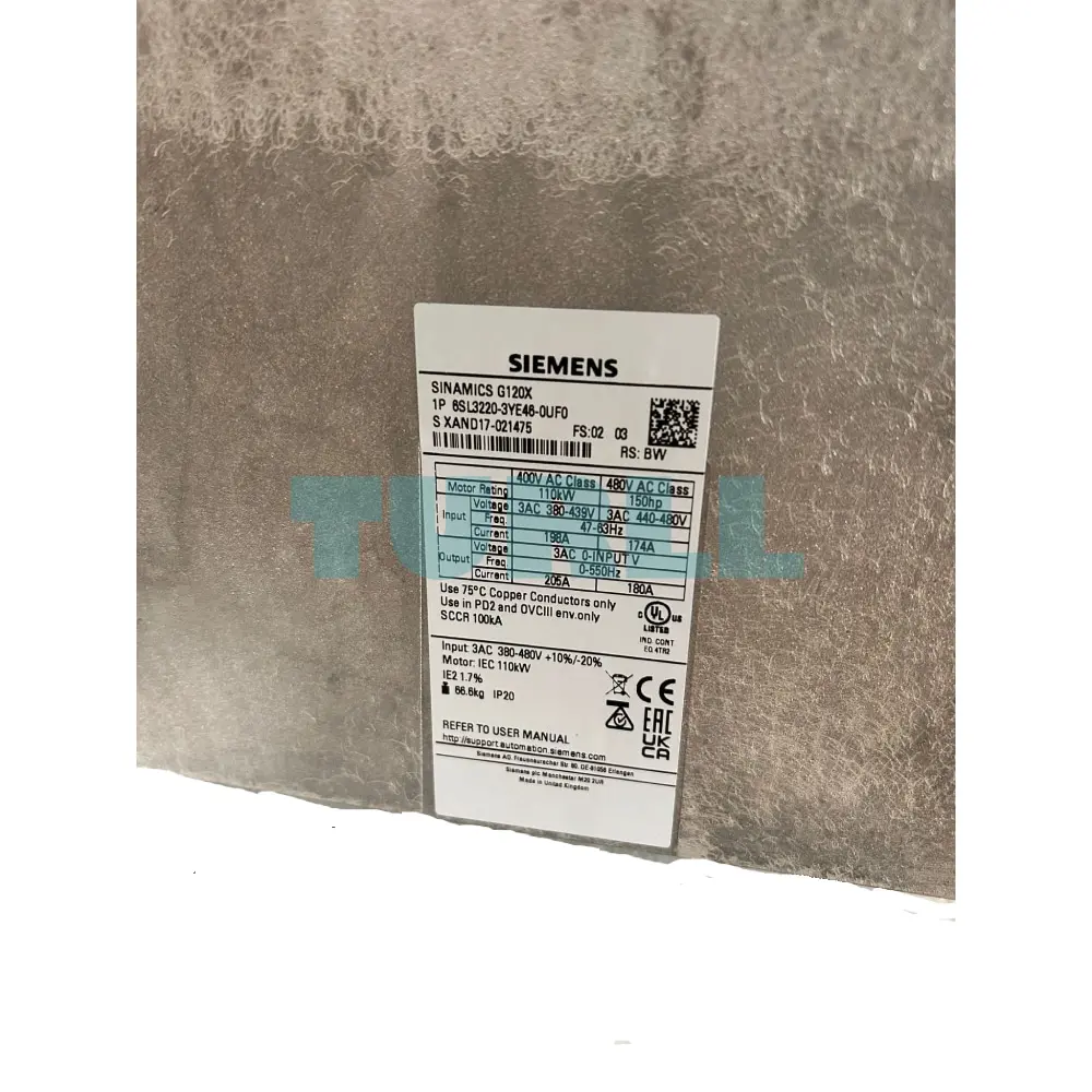 6SL3220-3YE46-0UF0 Siemens SINAMICS G120X Original Brand New 2 6SL3220-3YE46-0UF0 Siemens SINAMICS G120X