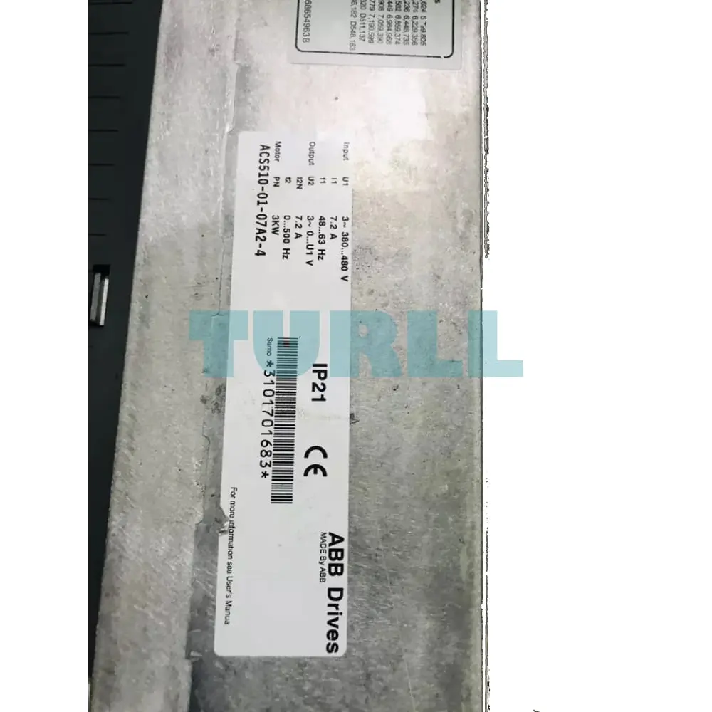 ACS510-01-07A2-4 PN: 3 kW, IN: 7.2 A 3ABD00015744-D Brand New Original 3 ACS510-01-07A2-4