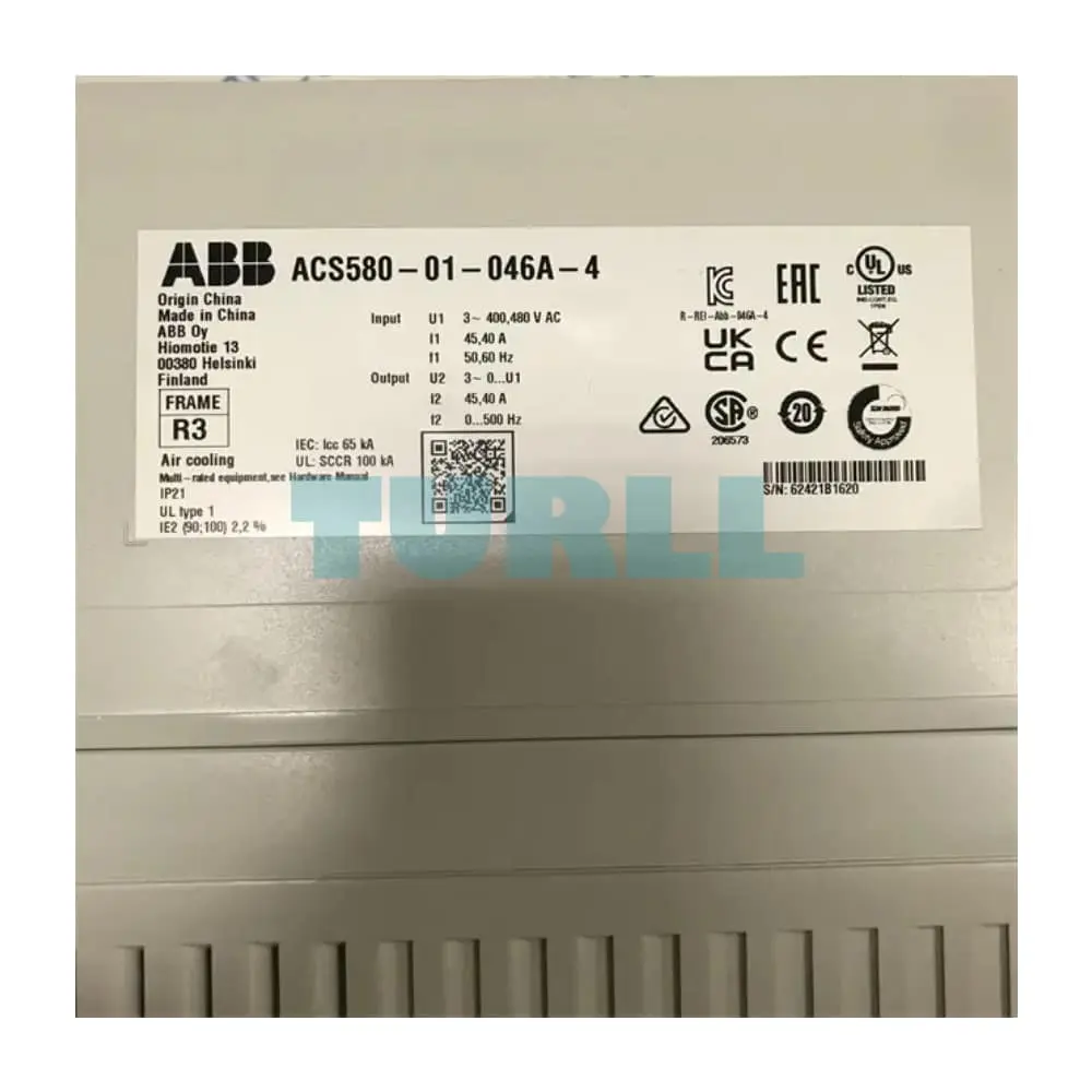 ACS580-01-046A-4 PN: 22 kW, IN: 45 A 3AXD50000038963 Original Brand New129.34*1.1 4 ACS580-01-046A-4 frequency converter