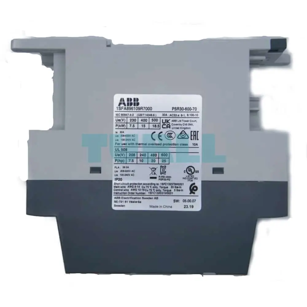 PSR30-600-70 1SFA896109R7000 ABB Softstarter Original Brand New 6 PSR30-600-70 1SFA896109R7000 ABB Softstarter